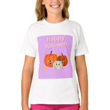 Söt Glad Halloween Pumpa Ansikten T-Shirt