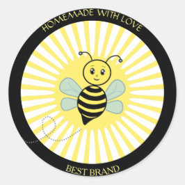Söt Glad Humlebikupa Etikett & Solstrålar Hemmagjo