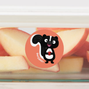 Söt glad iller tecknad illustration klistermärke