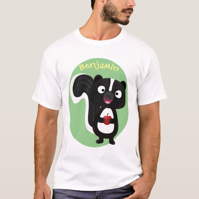 Söt glad illillustration i tecknad stil t shirt (Framsida)
