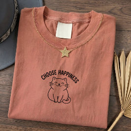 Söt Glad Katt Citat Grafisk T-Shirt