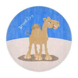 Söt glad leende kamel tecknad illustration