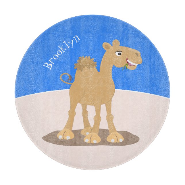 Söt glad leende kamel tecknad illustration (Framsidan)