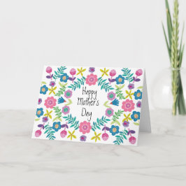 Söt Glad mors dag Blommig gratulationskort Kort