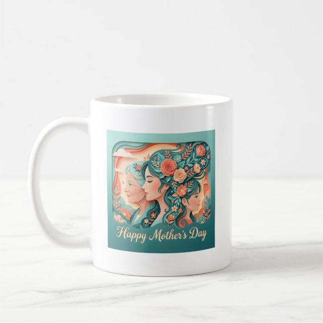 Söt Glad mors dag  Kaffemugg (Vänster)