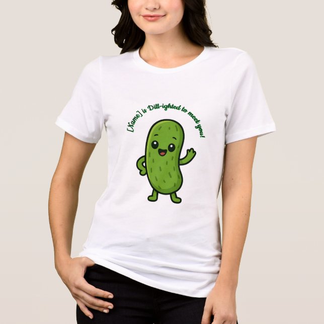 Söt Glad Pickle Kawaii Tecknad - Anpassningsbar  T Shirt (Framsida)
