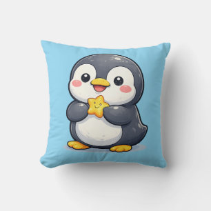 Söt Glad Pingvin Kawaii Kudd Kudde