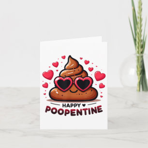 Söt Glad Poopentine Kärlek Poop Tecknad Alla Hjärt Kort
