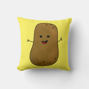 Söt Glad Potatis, Gul bakgrund Kudde