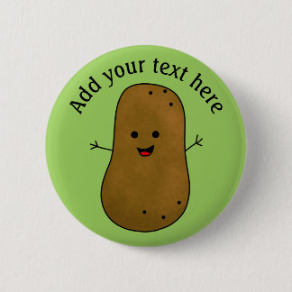 Söt Glad Potatis, Personlig Grön Bakgrund Knapp