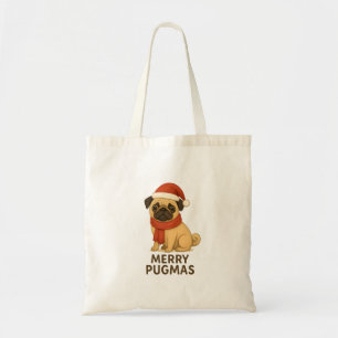 Söt Glad Pugmas Festlig Höjdags Pug Tygkasse