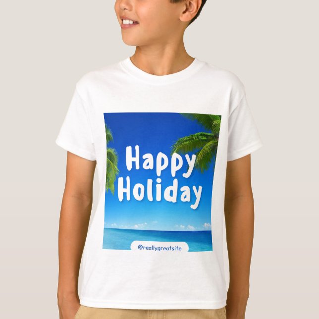 Söt glad semesterdesign t shirt (Framsida)