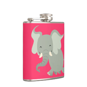 Söt glad serieelefant f flask fickplunta