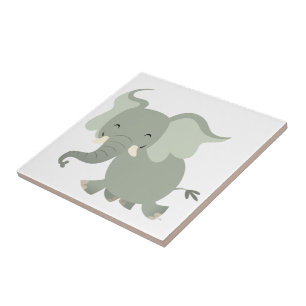 Söt glad seriefigur Elefant Kakel