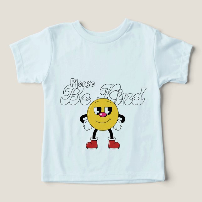 Söt Glad Smiley Ansikte Barn T-Shirt (Design Framsida)