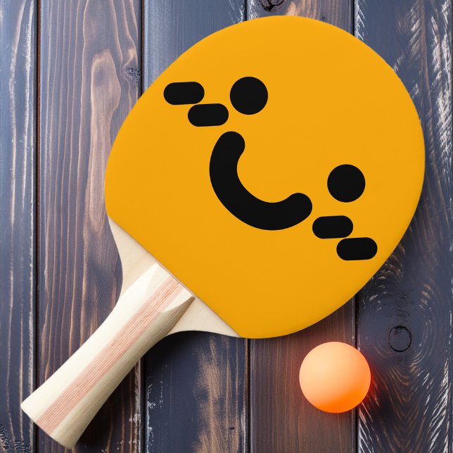 Söt Glad Smiley Ansikte Orange Pingisracket (Skapare uppladdad)