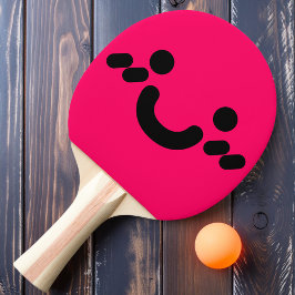 Söt Glad Smiley Ansikte Rosa Pingisracket