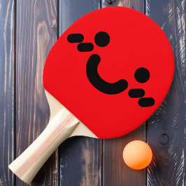 Söt Glad Smiley Röd Pingisracket