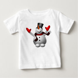 Söt Glad Snöman Tee Shirt