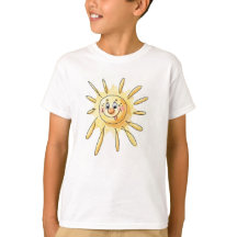 Söt Glad Sol Barn T-Shirt