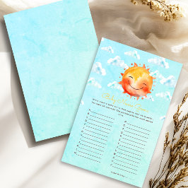 Söt Glad Solsken Boho Baby Shower Namnlek