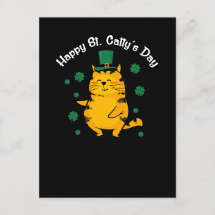 Söt Glad St. Catty's Dag för St. Patty Vykort