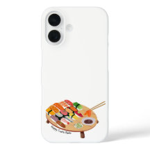 Söt Glad Sushi Tallrik iPhone 16 Fodral