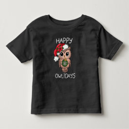 Söt Glad Ugglejul Jul Uggle Grön T Shirt