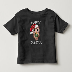 Söt Glad Ugglejul Jul Uggle Grön T Shirt