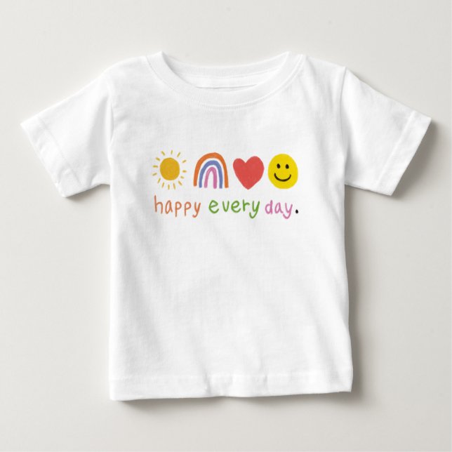Söt glad varje dag  t shirt (Framsida)