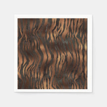 Söt Glam för av djurutskrift Tiger Bronze Black C