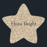 Söt Glam Guld Glitter Stjärnformat Klistermärke<br><div class="desc">Söt Glam Guld Glitzy Glitter</div>