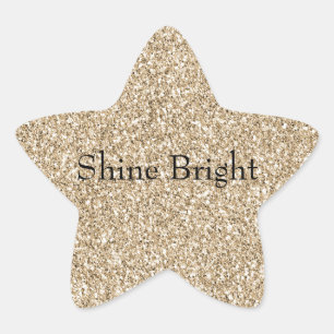 Söt Glam Guld Glitter Stjärnformat Klistermärke