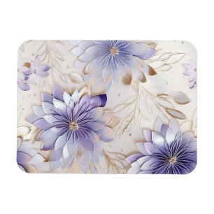 Söt Glam Guld Lila Pearl White Blommigt Magnet