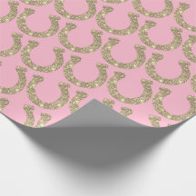 Söt Glam Hästsadel Guld Rosa Glitter