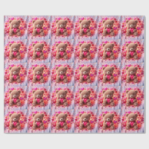 Söt Glänsande Teddy Kärlek Inpackningspapper🧸💖 Presentpapper