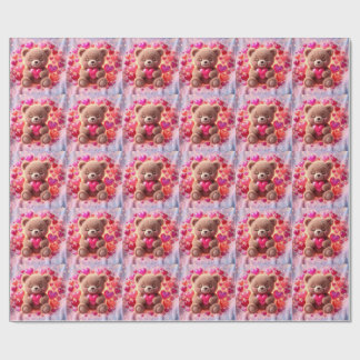 Söt Glänsande Teddy Kärlek Inpackningspapper🧸💖 Presentpapper