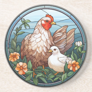 Söt glasaktigt Hen och Chick Underlägg