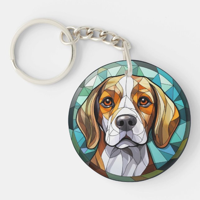 Söt glasmålning Beagle Hound Hund (Framsidan)