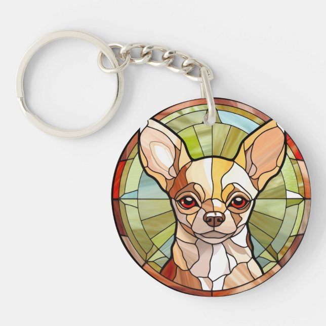 Söt glasmålning Chihuahua hund (Framsidan)
