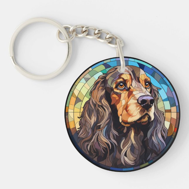 Söt glasmålning Cocker Spaniel Hund (Framsidan)