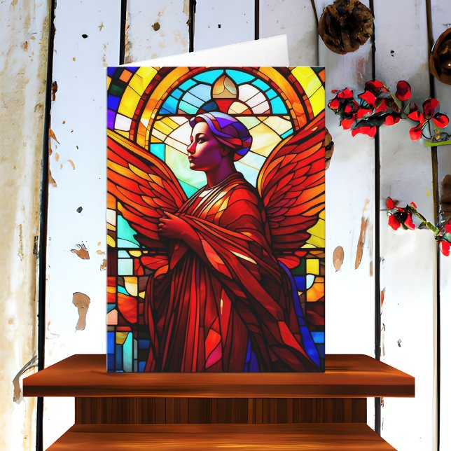 Söt Glass Angel Art jul Kort (Skapare uppladdad)