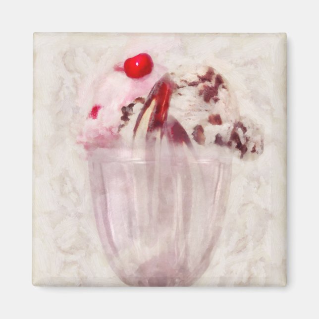 Söt - Glass - Glass-sundae Magnet (Framsidan)
