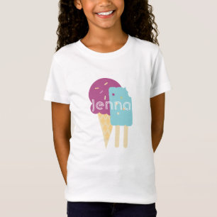 Söt Glass Lila Blå Födelsedagsfest T Shirt