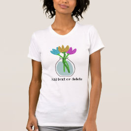 Söt Glitter Flowers T Shirt