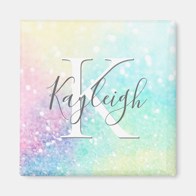 Söt Glitter Holografiskt irdescent Girly Magnet (Framsidan)