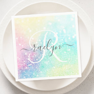 Söt Glitter Holografiskt irdescent Girly Pappersservett