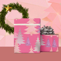 Söt glitter rosa julgransmönster