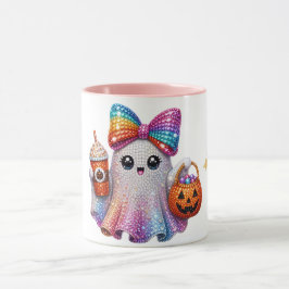 Söt glitterbågspökkemugg för Halloween Mugg