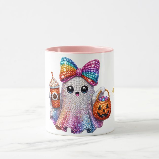 Söt glitterbågspökkemugg för Halloween Mugg (Center)
